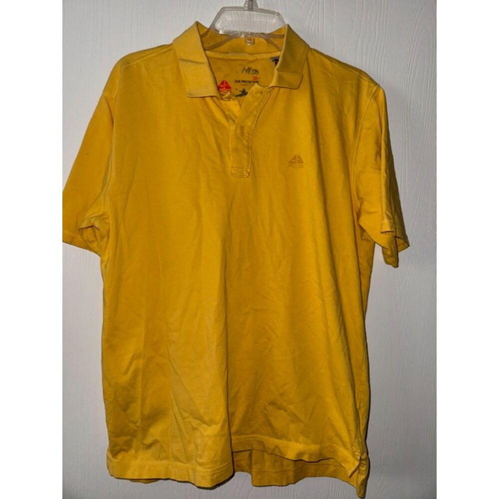 Nike Golf Polo Shirt ACG Mens Yellow Short Sleeve Casual Sz L